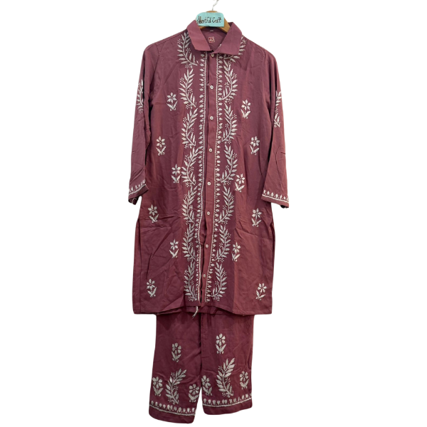Chikankari Coord Set – Pure Cotton (Code: SET 620)