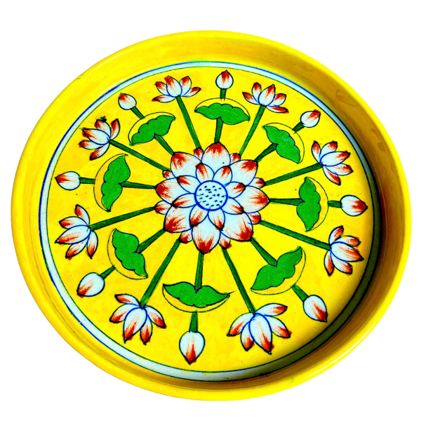 Blue Pottery Thali Pattern 2